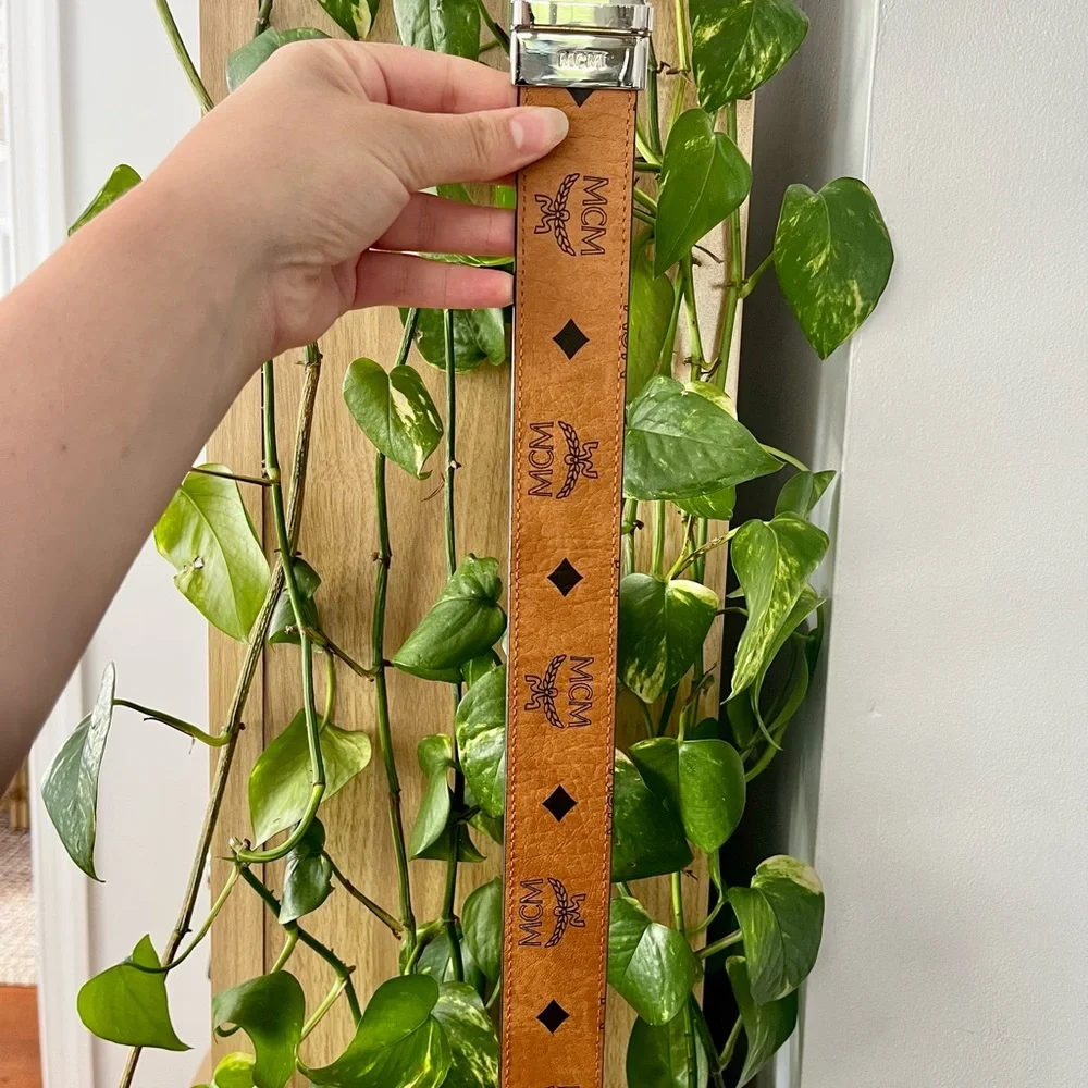 NWT MCM Logo Leather Belt